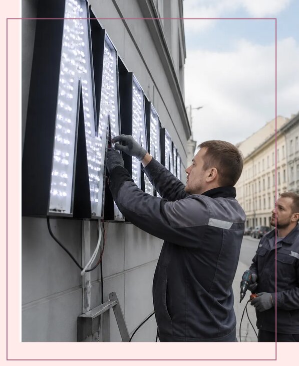 Изготовление и монтаж светодиодных LED вывесок в Шуе